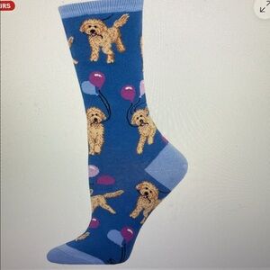 Socksmith Women's Crew Socks Doggy Doodle Party Blue Novelty Footwear